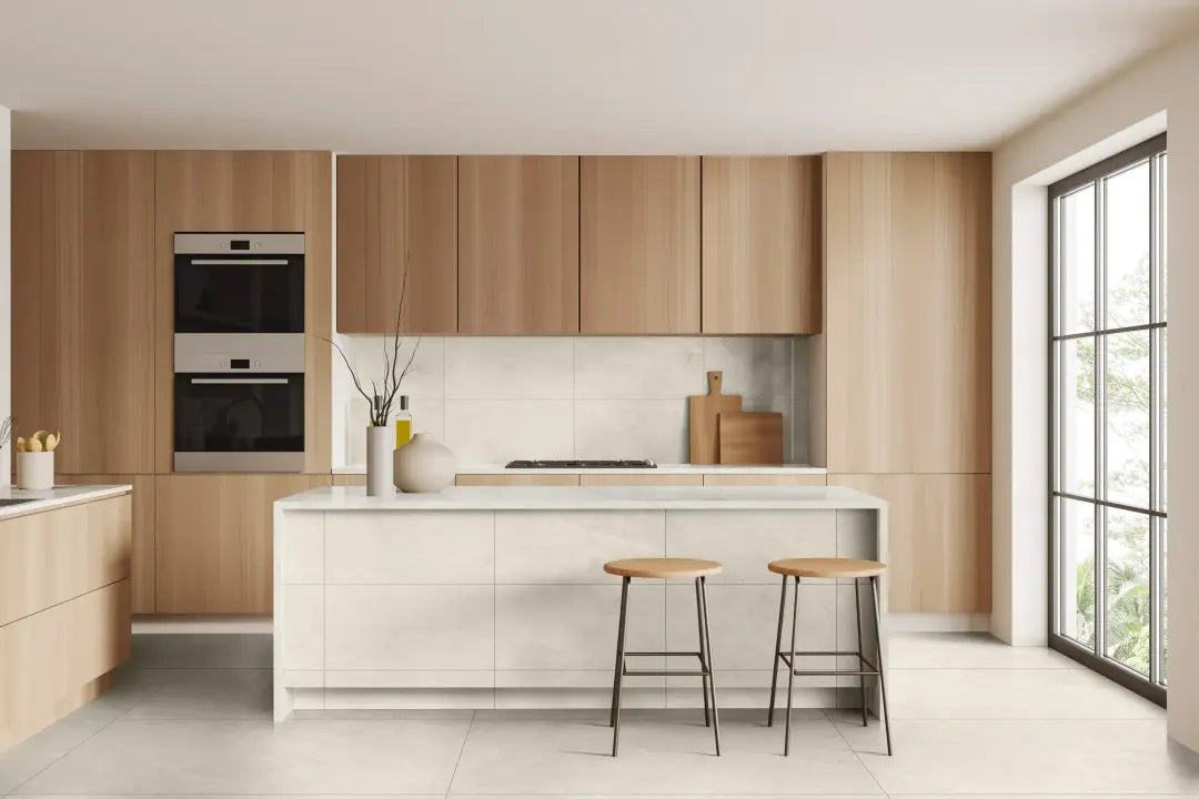 Luverne Limestone-Look Porcelain Tile (White and Ivory)