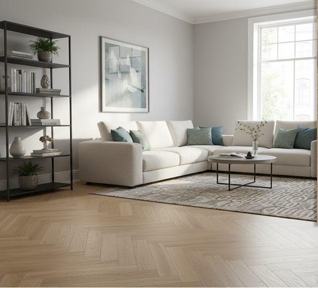 Rio Rhone Herringbone Eng Oak  ½" x 5 1/2" - 3 mm Wear Layer
