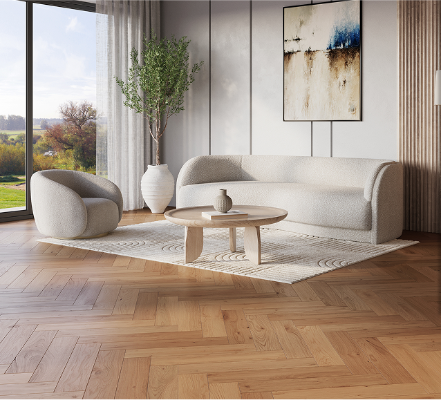 Rio Volga Herringbone Eng Oak  ½" x 5 1/2" - 3 mm Wear Layer