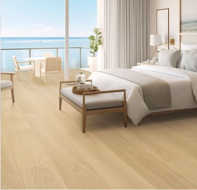 Tiramissu White French Oak Engineered Hardwood Flooring - 9.5"Planks